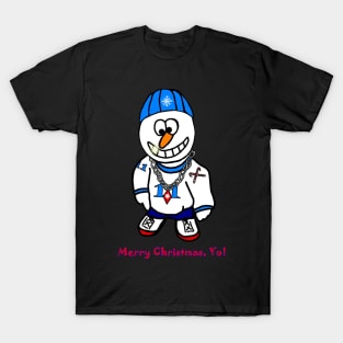 Merry Christmas Yo Hip Hop Snowman T-Shirt